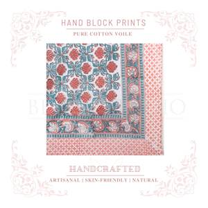 Pareo de algodón con estampado artesanal de acuarelas y corales para mujer, ligero, ideal como cubrebikini, para la playa y resorts de verano. - Product Image 4