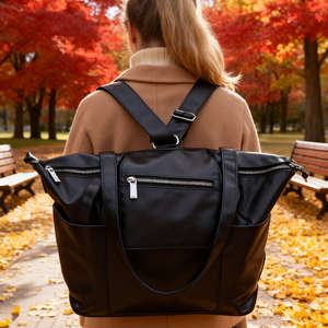 <span class=keywords><strong>Sac</strong></span> à dos de voyage pour bébé en cuir vegan PU de couleur crème élégant, fabriqué par le fabricant OEM, imperméable, <span class=keywords><strong>sac</strong></span> à <span class=keywords><strong>langer</strong></span> pour maman - Product Image 3