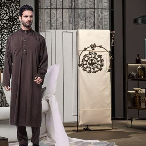 2025 meilleure vente organique 120 GSM sergé mémoire saoudien arabe musulman Robe tissu 100% Polyester - Product Image 1