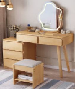 Premium Oak Combined Dressing Table Cloud LED <b>Light</b> <b>Mirror</b> 3 Drawer Side Chest Storage Stool Bedroom Makeup <b>Vanity</b> Set - Product Image 6
