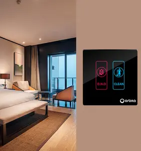 TSS-02 ORBITA Smart electrical Glass Panel Wall Door Plate Smart Light Black LED Touch Screen Switch Doorbell