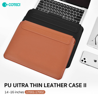 Funda Protectora Impermeable de Cuero PU Ultrafina COTECi, Funda para Portátil, Funda Interior para Macbook