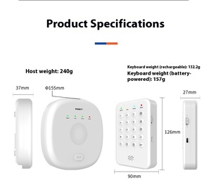 Tuya Xách Tay 4G Wifi Báo Động An Ninh Hệ Thống Máy Chủ Cho Amazon ABS Bền Chất Liệu Với Chia Bàn Phím Cho An Ninh Nhà - Product Image 4