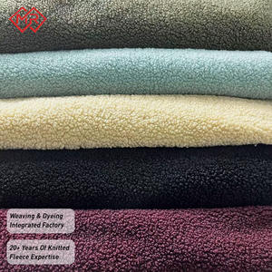 Tùy chỉnh bán buôn dệt kim sợi ngang 320gsm 100% <span class=keywords><strong>polyester</strong></span> bông nhung Sherpa vải lông cừu cho bọc - Product Image 1
