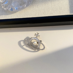 Mới thời trang cao cấp củ<span class=keywords><strong>a</strong></span> phụ nữ Corsage Saturn Trâm thiết kế đơn giản cảm giác với tinh tế thích hợp đầy đủ Zirconium sang trọng siêu <span class=keywords><strong>Flash</strong></span> - Product Image 3