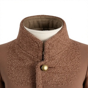 Brown Civil Style Dress Coat Men Union Era Frock Jacket <b>Woolen</b> Long Outerwear Historical Costume - Product Image 6