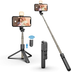 CYKE 6 en 1 Palo Selfie Inalámbrico <span class=keywords><strong>Bluetooth</strong></span> <span class=keywords><strong>con</strong></span> Trípode y Luz de Relleno, Soporte para Teléfono <span class=keywords><strong>con</strong></span> Control Remoto y Rotación de 360 Grados L03s - Product Image 1