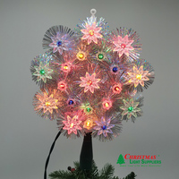 Fleurs en paillettes, cadre en PVC blanc chaud éclairé, décoration de sapin de Noël portable, lampe de sommet de sapin de Noël, cadeau de Noël