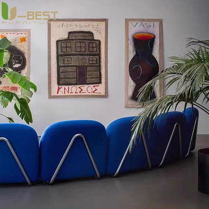 Canapé modulaire nordique noir de style rétro U-Best, angle droit, design unique, style Wabi Sabi, petit salon, combinaison de salle de sport - Product Image 4