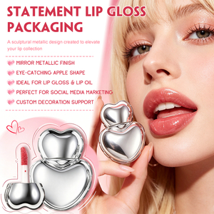 Gloss à lèvres repulpant au beurre de karité avec flacon en forme de cœur pour filles, enrichi en <span class=keywords><strong>vitamine</strong></span> E, brillance miroir, pigmenté - Product Image 4