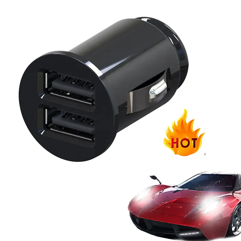 2024 adaptor pengisi daya Avto mobil USB Dual Port 1A ukuran kecil Mini penjualan terbaik adaptor pemantik rokok MC03 harga murah untuk ponsel