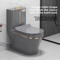 WC en céramique antibactérien à économie d'eau, à poser au sol, avec double chasse puissante, cuvette allongée confortable, abattant de siège à fermeture douce, facile à installer