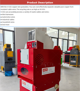 Cooper Chopper Wire Granulationor Machines de recyclage de cuivre Cooper Granulés Granulés Séparateur de câbles Concasseur Machine de séparation - Product Image 2