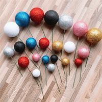 20 Stück Schaumstoffbälle Glänzende Glitzernde Gemischte Größen 2cm 2,5cm 3cm 4cm Glitzer-Kuchendekoration Kuchenballons Künstliche Bälle Kuchendekorationen