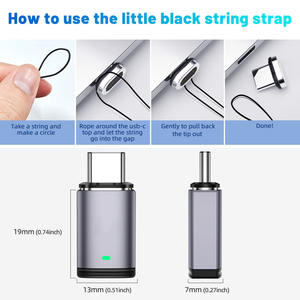 EONLINE 3D UV magnétique OTG USB C à Type C 100W 5A convertisseur magnétique à charge rapide USB C adaptateur connecteur de données pour <span class=keywords><strong>macboo</strong></span> - Product Image 6