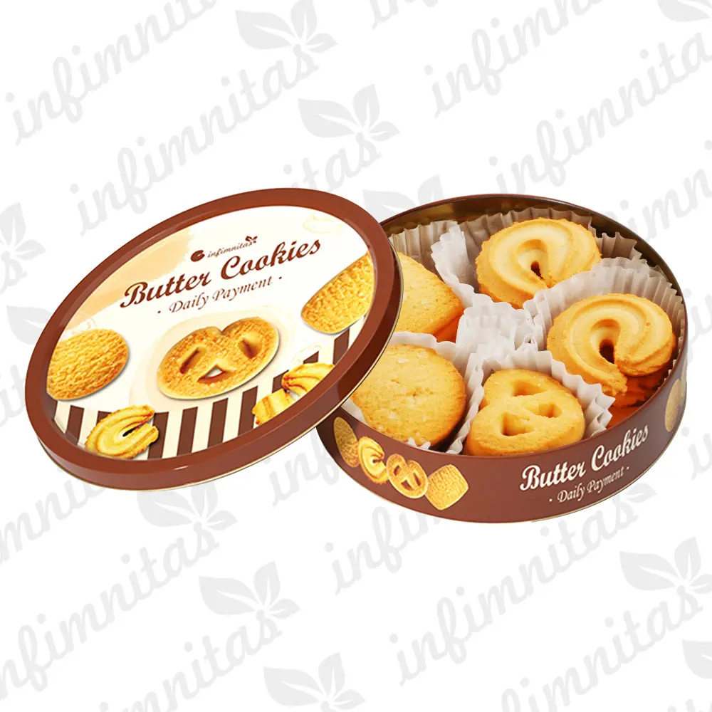 선물 통조림 쿠키 봄 축제를위한 맞춤형 미식가 선물 상자 덴마크 스타일 버터 쿠키