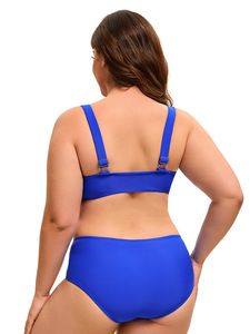 European American Women's Stylish One-Piece Fitness <b>Swimwear</b> Sexy Solid Pattern Print <b>Beachwear</b> Cut-Out Back Design Plus Size - Product Image 6