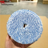 Pad Poles Mikrofiber Bulat OEM Khusus untuk Detailing Mobil, Poles Lilin Basah yang Lembut