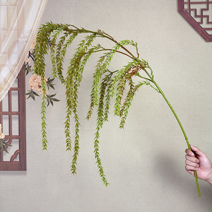 High Quality Plastic Green Maple <strong>Branches</strong> for Christmas Graduation Halloween &amp; New Year Scene Layout Decorations Long <strong>Branches</strong> - Product Image 2