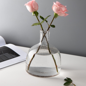 Arrangement floral en verre Vase Home Decor Bocaux en verre élégants à col étroit pour accents de centre de table - Product Image 2