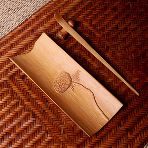 Carved Bamboo <b>Tea</b> Scoop Flat Shape Eco Friendly Asian Zen Style <b>Tea</b> Utensil For <b>Tea</b> <b>Set</b> Accessories - Product Image 4