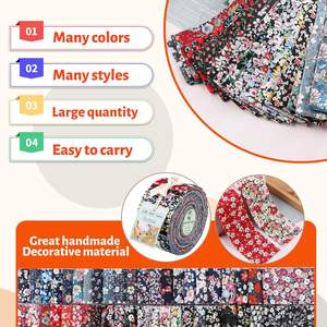 Bandes de tissu brocart <span class=keywords><strong>Jelly</strong></span> <span class=keywords><strong>Roll</strong></span> pour garçons, poids lourd, pour la couture, l'artisanat, la décoration intérieure et le <span class=keywords><strong>patchwork</strong></span> - Motifs floraux résistants à l'abrasion - Product Image 6