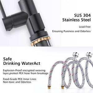 CUPC Black Pull Out Sink Water Mixer Tap Kitchen Faucet - Product Image 4