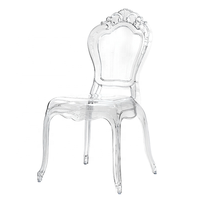 Chaise de mariage sans accoudoirs en acrylique transparent, style princesse