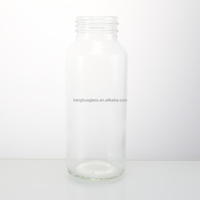 Bouteille en verre vide de 250 ml (8 oz) de style VOSS pour eau minérale et jus, avec bouchon à vis, idéale pour l'eau minérale.