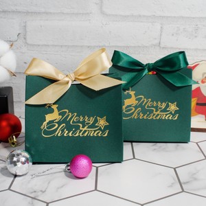 Luxury Christmas Gift Bag Wedding Candy Chocolate Packaging Custom <b>Paper</b> Shopping Bags with Ribbon Bowknot - Product Image 2
