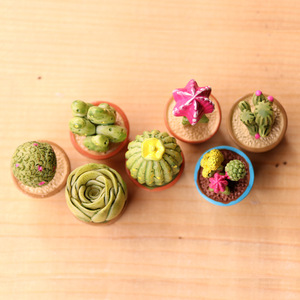 Miniature en résine : Cactus en pot, modèle de plante succulente, décoration de bureau - Product Image 4