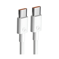 Câble USB-C vers USB-C 6A avec puce E-Marker, charge rapide Type-C 100W, câble de données TPE pour téléphone Android, 1M 2M, OEM ODM, vente en gros