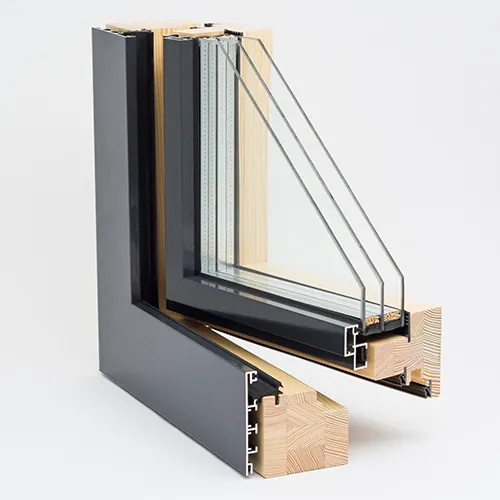 建設用ドアと窓用の木目調、アルミニウム製の木製窓