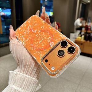 Custodia Magnetica per <span class=keywords><strong>iPhone</strong></span> 17 16 15 <span class=keywords><strong>14</strong></span> <span class=keywords><strong>Pro</strong></span> Max in PC con Effetto Fiocchi di Neve IMD, Lente Fotocamera in TPU con Diamanti Glitterati, <span class=keywords><strong>Cover</strong></span> <span class=keywords><strong>Nera</strong></span> - Product Image 4