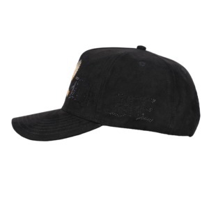 Tcap China <b>Black</b> Suede 5Panels Hat With Metal logo <b>Baseball</b> <b>Cap</b> - Product Image 4