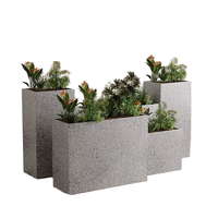 Jardinières en acier galvanisé pour jardin commercial, pots à fleurs d'extérieur, motif carré, jardinières modulaires en métal pour cour, modernes