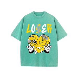 T-shirt rétro vintage en coton délavé à l'acide pour hommes de haute qualité 100% coton à manches courtes surdimensionné à motif imprimé numérique - Product Image 4