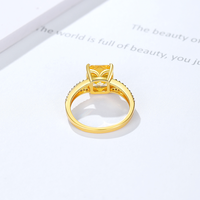 Cincin Fashion Berlapis Emas 18K Moyu Desain Baru Zirkon Putih Potongan Bunga Es Kuning Angsa Tua