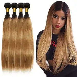 Remy cheap Brazilian Ombre virgin double drawn hair bundles vendors natural Brazilian human hair extensions