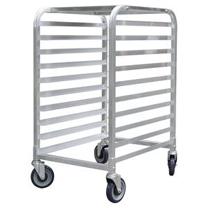 Chariot de support de cuisson <span class=keywords><strong>en</strong></span> <span class=keywords><strong>aluminium</strong></span> à 10 niveaux 660x510x965mm pour plateaux de four de boulangerie avec dessus <span class=keywords><strong>en</strong></span> <span class=keywords><strong>aluminium</strong></span> - Product Image 1