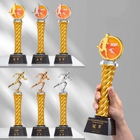 Trofeos de Cristal Metálicos Personalizados al por Mayor, Serie Deportiva, Trofeo de Cristal Impreso con UV, Diseños Personalizados