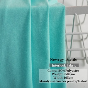 Tissu interlock 100% polyester, 250 grammes par mètre carré, tissu tricoté lisse pour chemise - Product Image 1