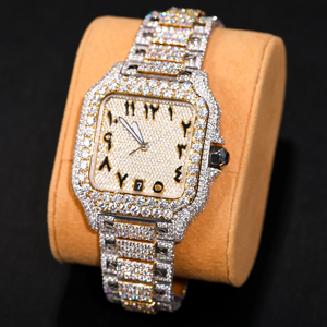 Luxury Hip Hop Jewelry Bnad Wrist Custom Case Micro Paved VVS Moissanite <strong>Diamond</strong> Iced Out Mechanical <strong>Watch</strong> for Men - Product Image 5