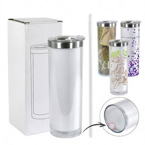 Offre Spéciale – Gobelet Isotherme en Acier Inoxydable 20oz pour Sublimation, Design Moderne Pailleté, Couvercle Effet Boule à Neige, Paille Incluse – Cadeaux Écologiques - Product Image 1