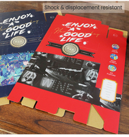 Boîtes cadeaux en carton ondulé écologiques personnalisées avec poignée en corde et impression en relief pour 2 bouteilles de vin, idéales pour les cadeaux de fête