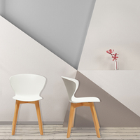 Chaise de salle à manger moderne en plastique avec pieds en bois massif, chaise d'appoint minimaliste pour la maison, la cuisine, le restaurant, utilisation en intérieur