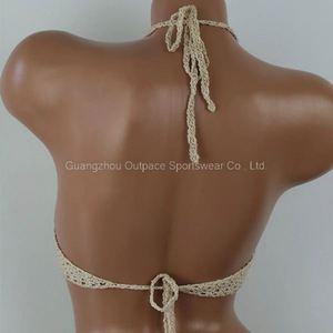 Top de bikini de ganchillo calado hecho a mano, personalizado, superventas, para playa, traje de baño de tiras para mujer - Product Image 4
