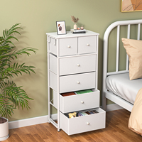 Commode à 3 tiroirs en bois avec organisateur de rangement et bacs en tissu, commode en bambou pour chambre à coucher avec 6 tiroirs