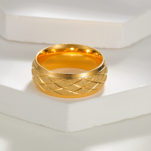 Anello in Acciaio Inossidabile Sabbiato dal Design Semplice, Gioielli in Acciaio Inox per Uomo e Donna, Anelli alla Moda in Argento, Nero e Oro, Fedi Nuziali - Product Image 2