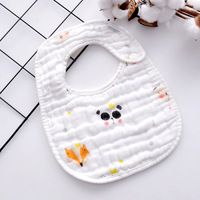 Grosir 8 lapisan kain kasa berbentuk U Bib bayi handuk air liur katun penyerap tebal celemek kecil bayi